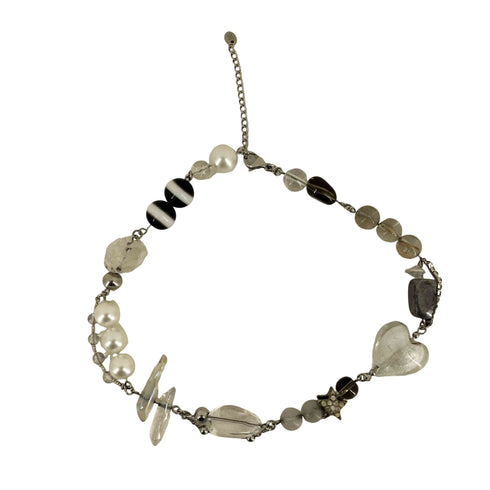 hypnotize connecting mix necklace_smoky ストーン ネックレス レディース
