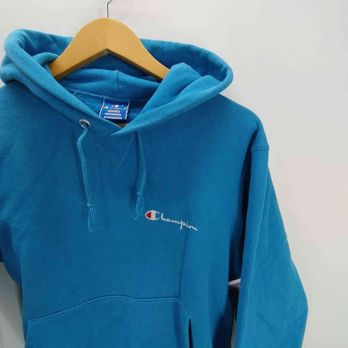 チャンピオン Champion USA製 80-90S 刺繍 青タグ 前V ロゴ刺繍 プルオーバー パーカー フーディー 袖目つき メンズ import:M