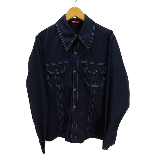 JOCKEY RAC 三角タグ ステッチ デザイン フラップポケット L/S ワークシャツ メンズ import:M