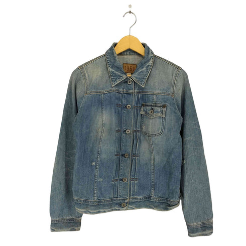 ギャップ Gap 90-00s USA製 1st シンチバック デニムトラッカージャケット レディース M
