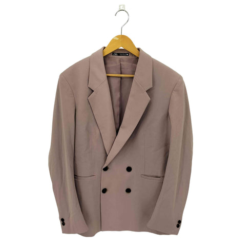 ザラ ZARA ダブルブレスト ブレザー テーラードジャケット メンズ 48