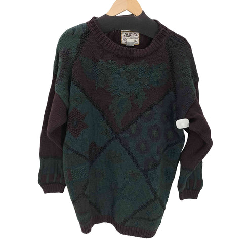 90S Heirloom Collectibles Knitted by hand 総柄 リネン コットン ニット セーター メンズ import:M