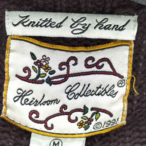 90S Heirloom Collectibles Knitted by hand 総柄 リネン コットン ニット セーター メンズ import:M