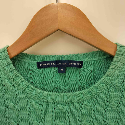 ラルフローレン RALPH LAUREN ポニー刺しゅう ケーブル 半袖ニット レディース JPN:M