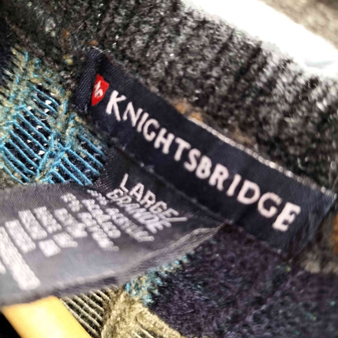 ナイツブリッジ KNIGHTSBRIDGE ブロック 総柄 アクリル レーヨン ニット セーター メンズ import:L