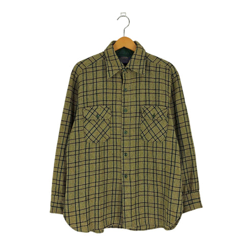 ペンドルトン PENDLETON 70S USA製 ウールチェック レギュラーカラーシャツ メンズ import:XL