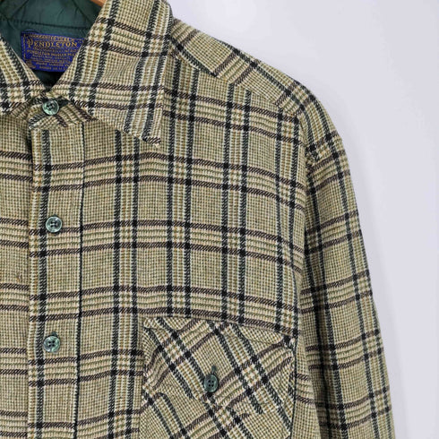 ペンドルトン PENDLETON 70S USA製 ウールチェック レギュラーカラーシャツ メンズ import:XL
