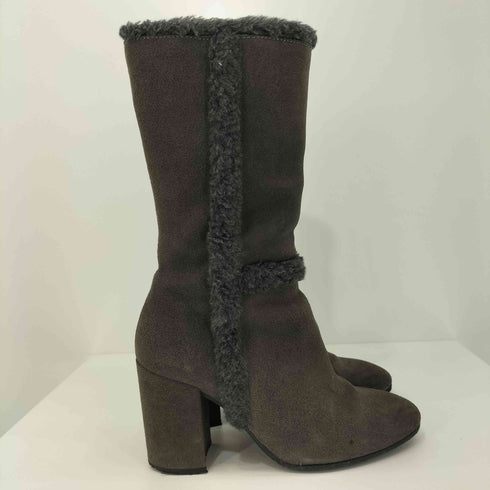 MARIAN Y2K スペイン製 サイドジップ ボア スエード ロング ヒールブーツ レディース JPN:37