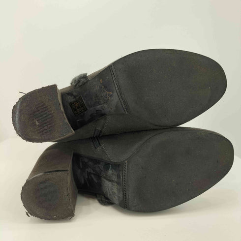 MARIAN Y2K スペイン製 サイドジップ ボア スエード ロング ヒールブーツ レディース JPN:37