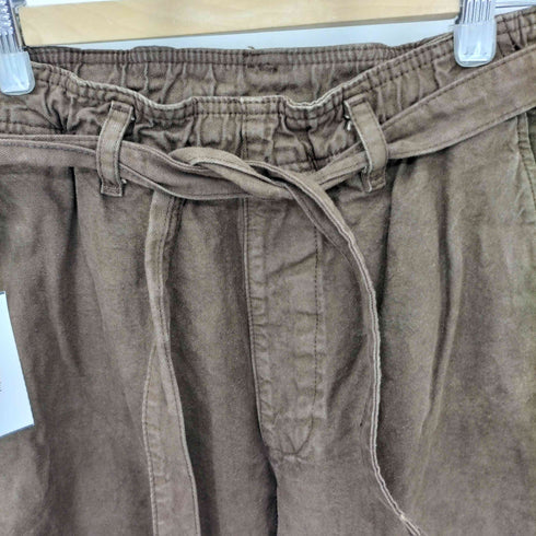 ザラ ZARA ベルト付き ダブルニー コットン&ヘンプパンツ メンズ M