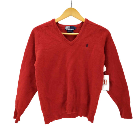 ポロバイラルフローレン Polo by RALPH LAUREN ポニー 刺繍 LAMBSWOOL ラムウール Vネック ニット セーター レディース import:L