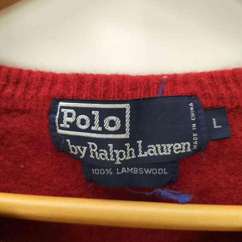 ポロバイラルフローレン Polo by RALPH LAUREN ポニー 刺繍 LAMBSWOOL ラムウール Vネック ニット セーター レディース import:L