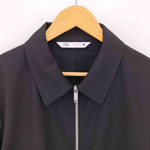 ザラ ZARA ノーカラー フェイク スウェード スエード ジャケット メンズ M