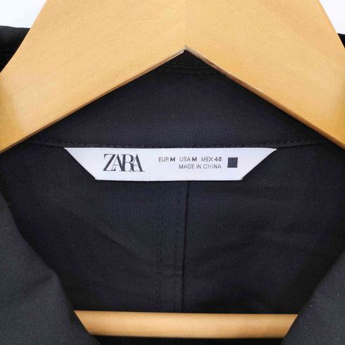 ザラ ZARA ノーカラー フェイク スウェード スエード ジャケット メンズ M