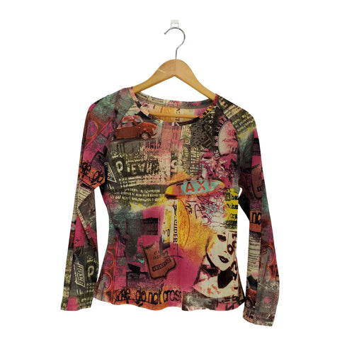 import Rossa 総柄 プリント マルチカラー パワーネット セカンドスキン レディース EUR:44