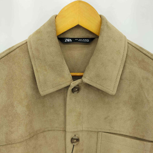 ザラ ZARA フェイク スエード スウェード シャツジャケット メンズ S