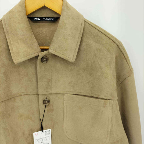 ザラ ZARA フェイク スエード スウェード シャツジャケット メンズ S