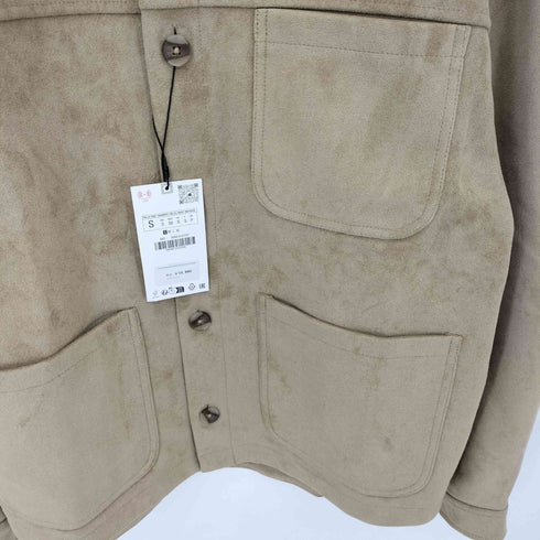 ザラ ZARA フェイク スエード スウェード シャツジャケット メンズ S