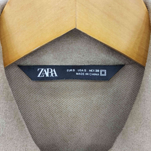 ザラ ZARA フェイク スエード スウェード シャツジャケット メンズ S