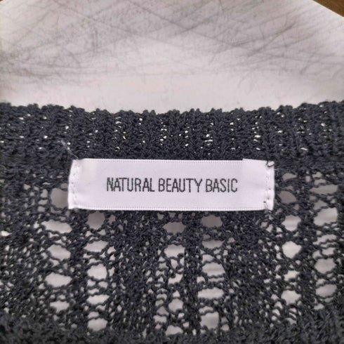 ナチュラルビューティーベーシック NATURAL BEAUTY BASIC クロップドレースメッシュニット レディース FREE