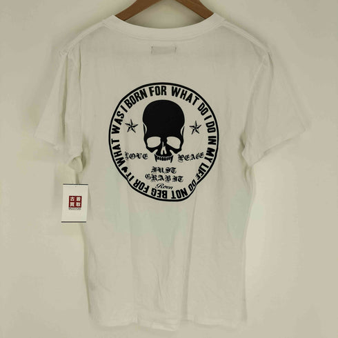 ロエン Roen スカル 両面プリント S/S Vネック Tシャツ Y2K メンズ import:L