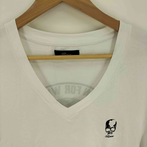 ロエン Roen スカル 両面プリント S/S Vネック Tシャツ Y2K メンズ import:L