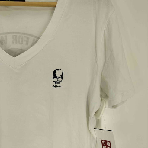 ロエン Roen スカル 両面プリント S/S Vネック Tシャツ Y2K メンズ import:L