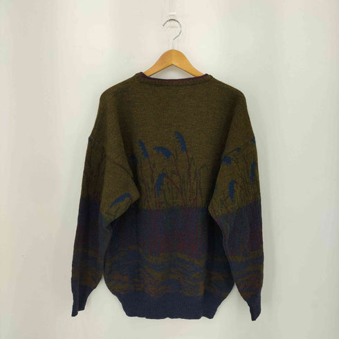 ガント GANT 90s イタリア製 総柄 アニマル刺繍 クルーネックニットセーター メンズ L