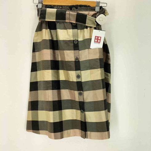 グレースコンチネンタル GRACE CONTINENTAL シルクチェックスカート レディース 36