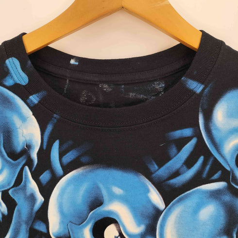 リキッドブルー LIQUID BLUE スカルパイル プリント 総柄 クルーネック S/S Tシャツ メンズ import:XL