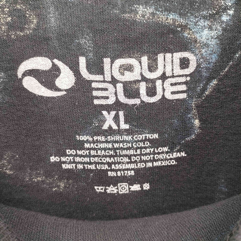 リキッドブルー LIQUID BLUE スカルパイル プリント 総柄 クルーネック S/S Tシャツ メンズ import:XL