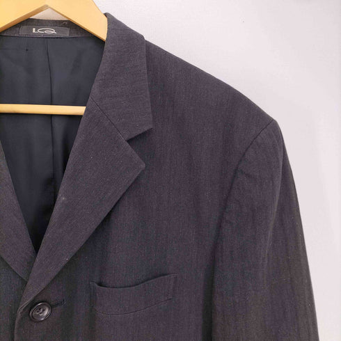 LQ...MEN 80-90S 4B コットン テーラードジャケット 2タック スラックスパンツ セットアップ メンズ L