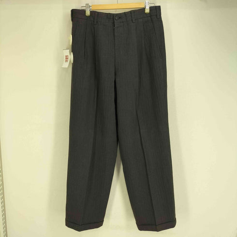 LQ...MEN 80-90S 4B コットン テーラードジャケット 2タック スラックスパンツ セットアップ メンズ L