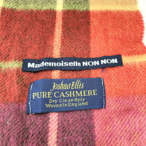 マドモアゼルノンノン mademoiselle NON NON カシミヤチェックマフラー レディース