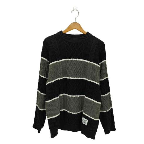 ネイバーフッド NEIGHBORHOOD BORDER CABLE KNIT ボーダー ケーブル クルーネックニット メンズ import:S