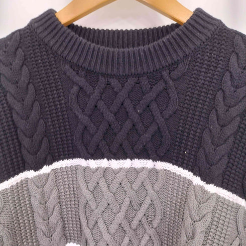 ネイバーフッド NEIGHBORHOOD BORDER CABLE KNIT ボーダー ケーブル クルーネックニット メンズ import:S