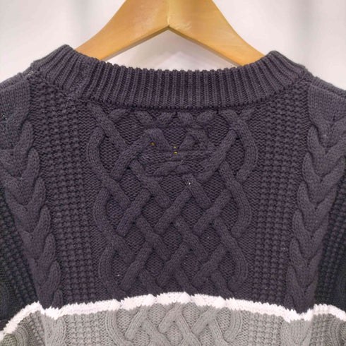 ネイバーフッド NEIGHBORHOOD BORDER CABLE KNIT ボーダー ケーブル クルーネックニット メンズ import:S