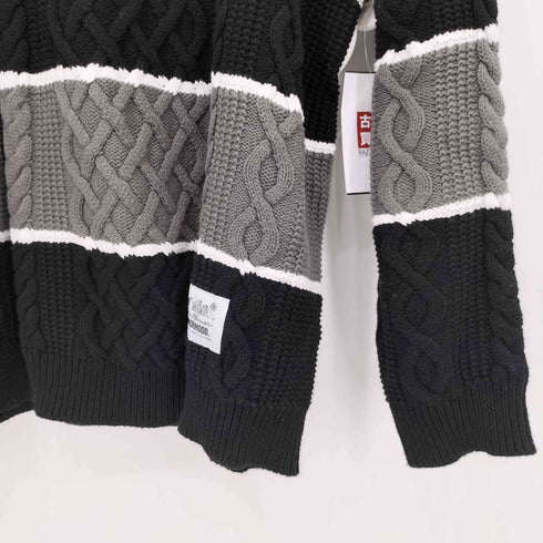 ネイバーフッド NEIGHBORHOOD BORDER CABLE KNIT ボーダー ケーブル クルーネックニット メンズ import:S