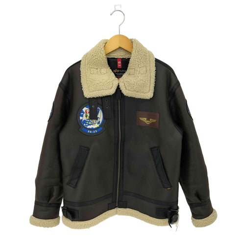 アルファインダストリーズ ALPHA INDUSTRIES B-3 パッチド フェイクムートン ジャケット メンズ import:M