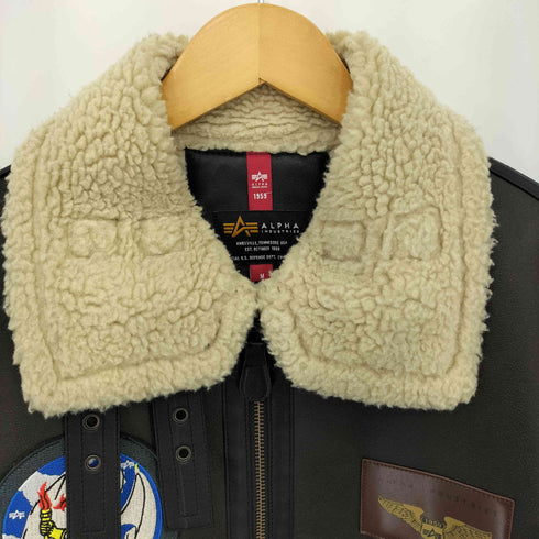 アルファインダストリーズ ALPHA INDUSTRIES B-3 パッチド フェイクムートン ジャケット メンズ import:M