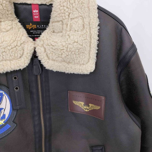 アルファインダストリーズ ALPHA INDUSTRIES B-3 パッチド フェイクムートン ジャケット メンズ import:M