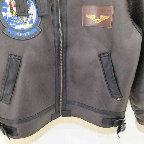 アルファインダストリーズ ALPHA INDUSTRIES B-3 パッチド フェイクムートン ジャケット メンズ import:M