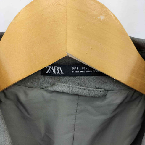 ザラ ZARA チャームエフェクト クロップド フェイクレザー ジャケット メンズ L