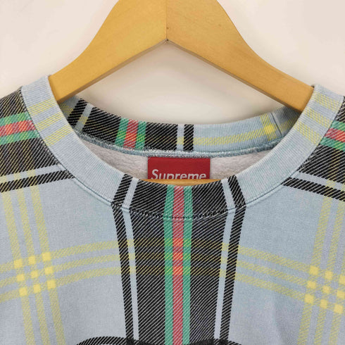 シュプリーム Supreme 21SS Plaid Crewneck Light Blue メンズ import:XL