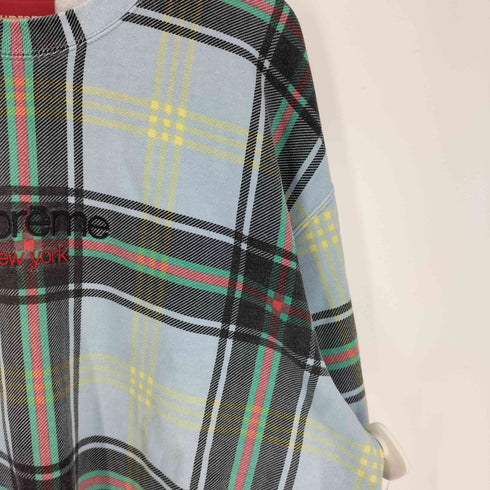 シュプリーム Supreme 21SS Plaid Crewneck Light Blue メンズ import:XL