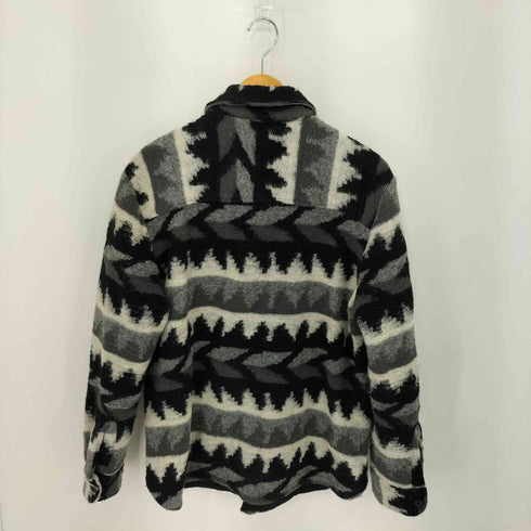 ザラ ZARA ジオメトリック ジャガード ウール シャツジャケット メンズ M