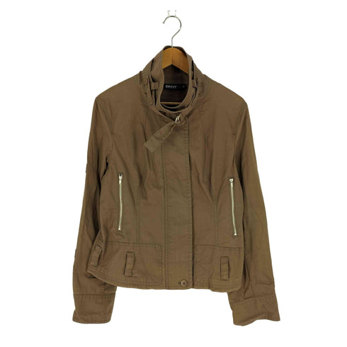 ダナキャランニューヨーク DKNY スタンドカラー ステンカラージャケット レディース US:12