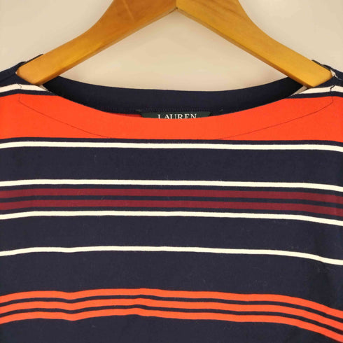ローレンラルフローレン LAUREN RALPH LAUREN ボートネック フレアスリーブ ボーダーカットソー レディース import:M