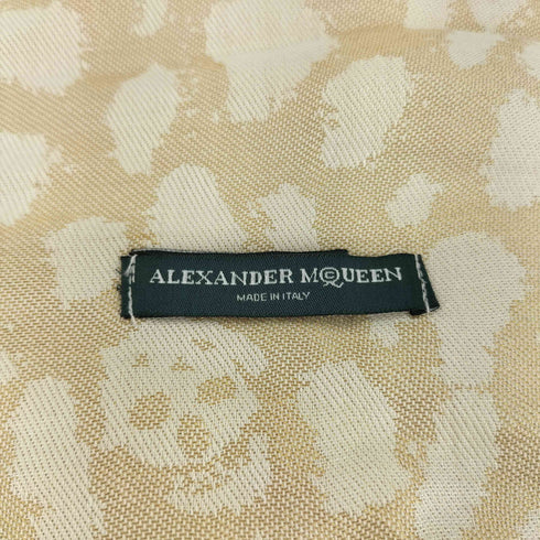 アレキサンダーマックイーン Alexander McQueen シルク混 レオパード柄 大判ストール レディース