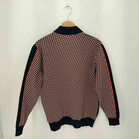 ザラ ZARA 幾何学柄 トリコロール ニット トラックジャケット メンズ M